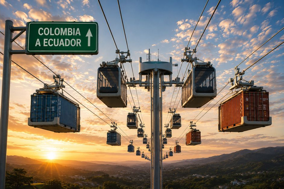 Celestavia Colombia - sistema de transporte aéreo suspendido con contenedores de carga